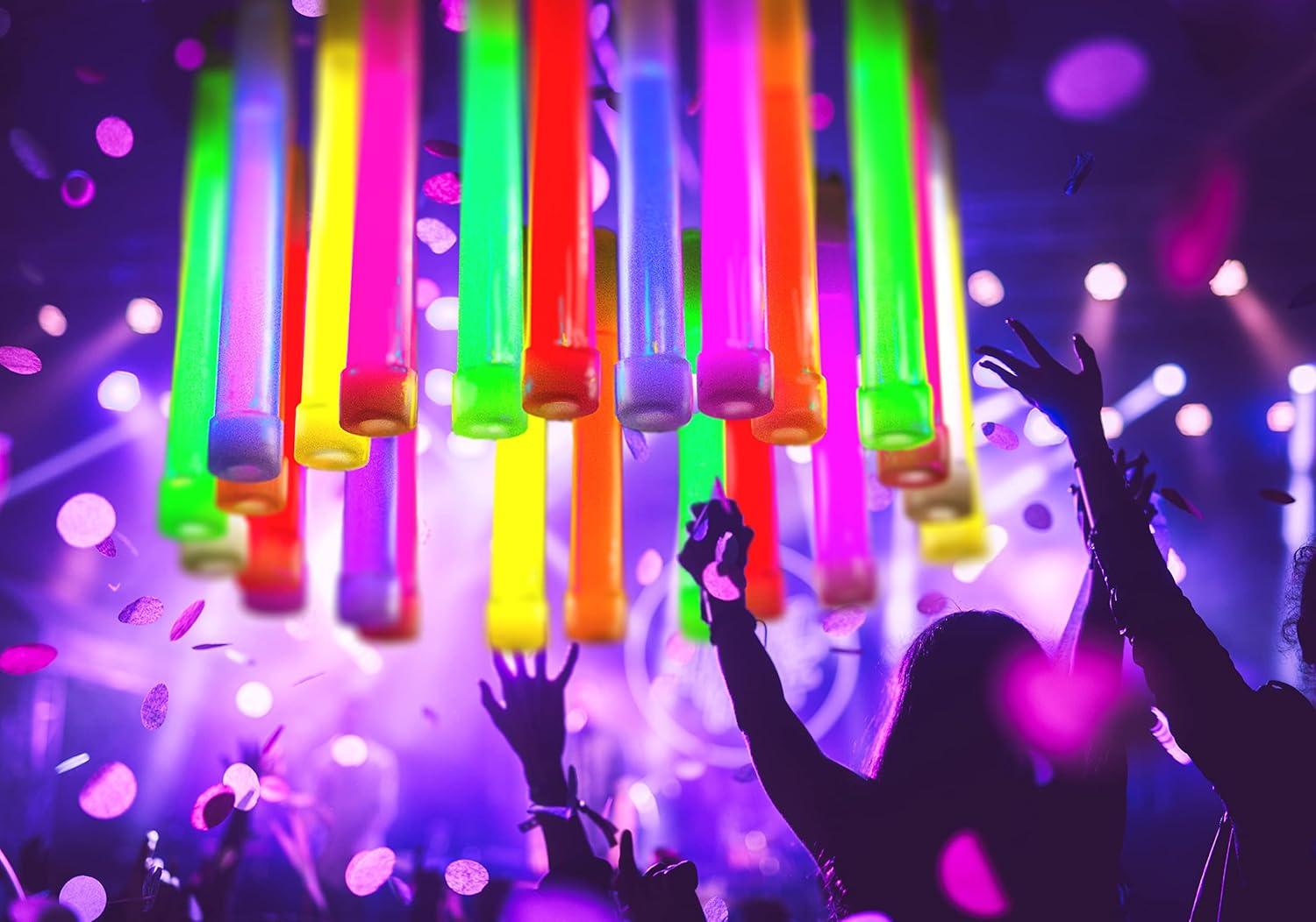 50 Multi Color Ultra Bright Glow Sticks Bulk - 12 Hour Duration - Versatile Use Glow Sticks for Parties, Emergency Light, Camping, and Survival Kit