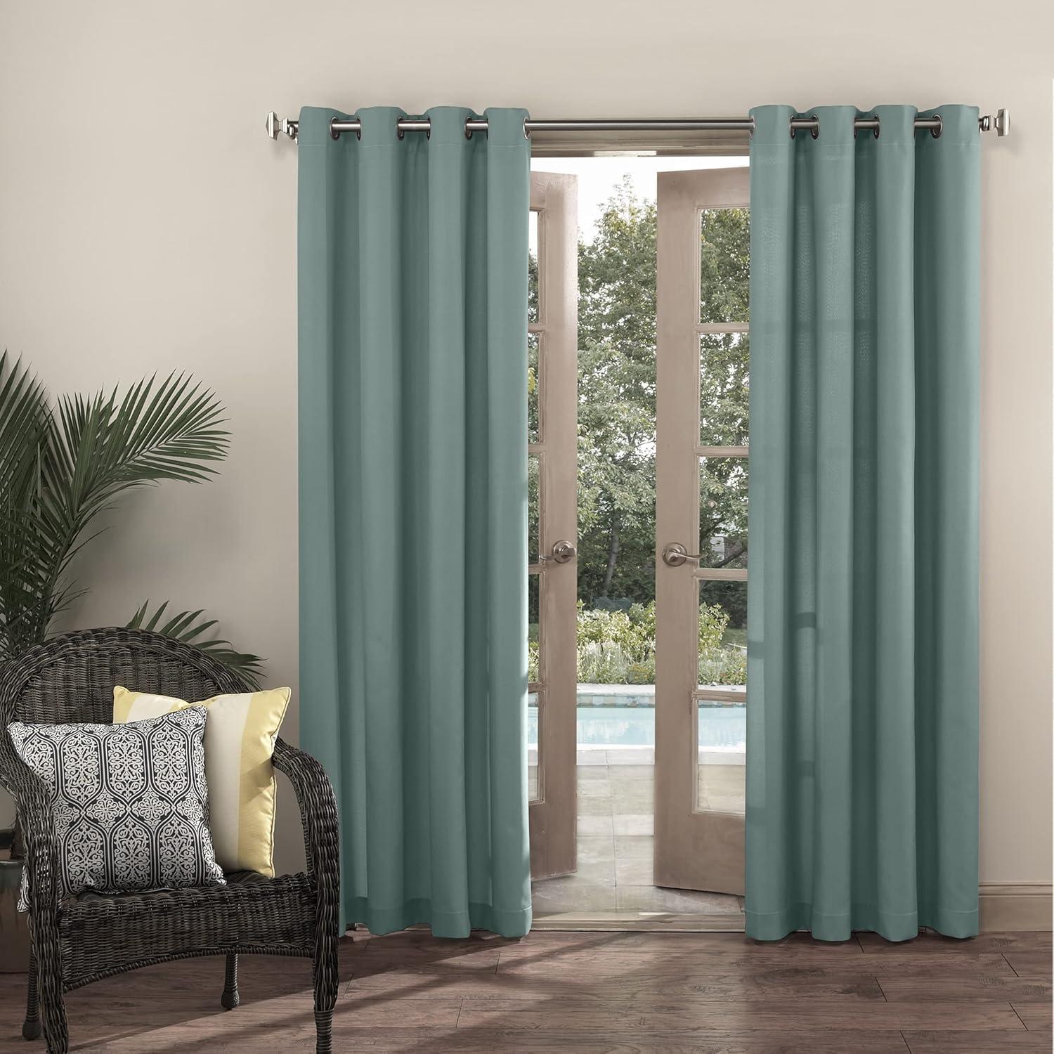 Sailor Indoor/Outdoor UV Protectant Curtain Panel in Soft Teal-54 in. W x 108 in. L
