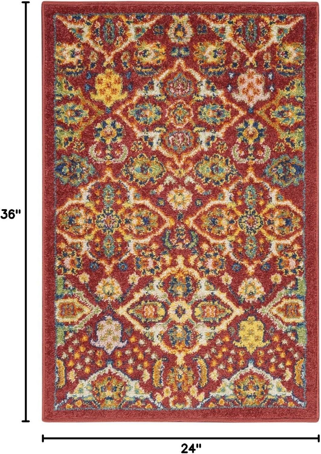Nourison Allur Boho Indoor Area Rug Red Multicolor 2'3" x 7'6"