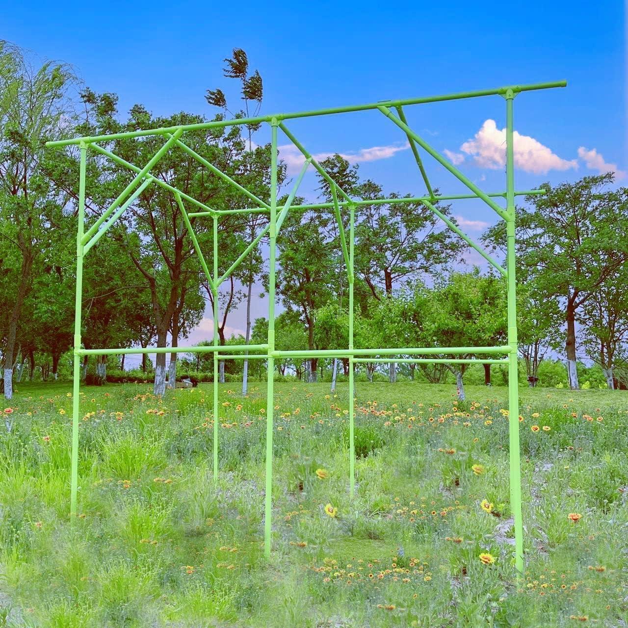 OUTOUR Large Grape Vine Support Arch Arbor Gazebo Trellis Rack Pergola 118'' L x 79'' W x 90.5'' H Plastic-Coated Metal Large Cane Frame for Vineyard Outdoor Patio Lawn Yard Garden Decoration White