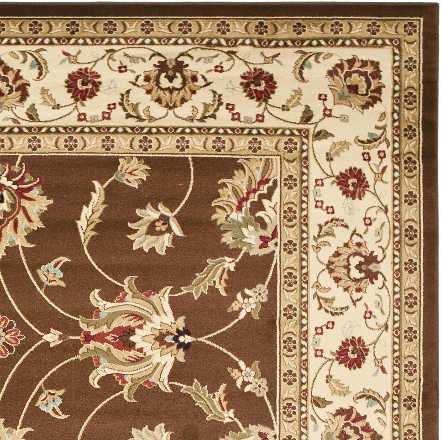 Lyndhurst LNH553 Power Loomed Area Rug - Brown/Ivory - 8'x11' - Safavieh