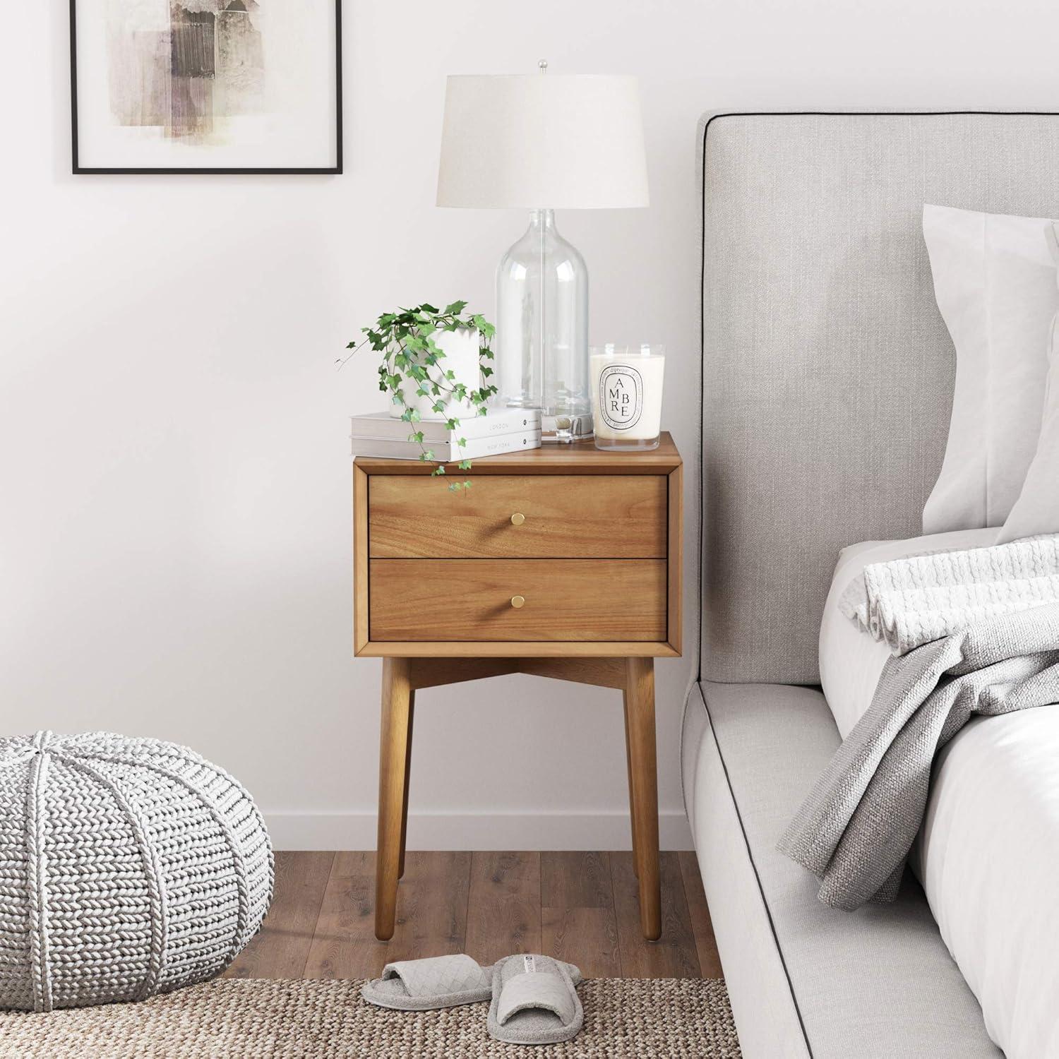 Nathan James Harper 2-Drawer Wood Nightstand with Storage