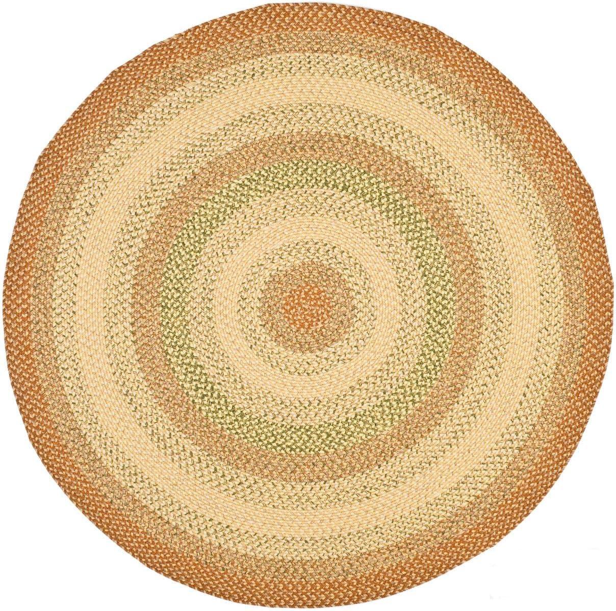 Braided BRD303 Hand Woven Area Rug - Rust/Multi - 5' round - Safavieh.