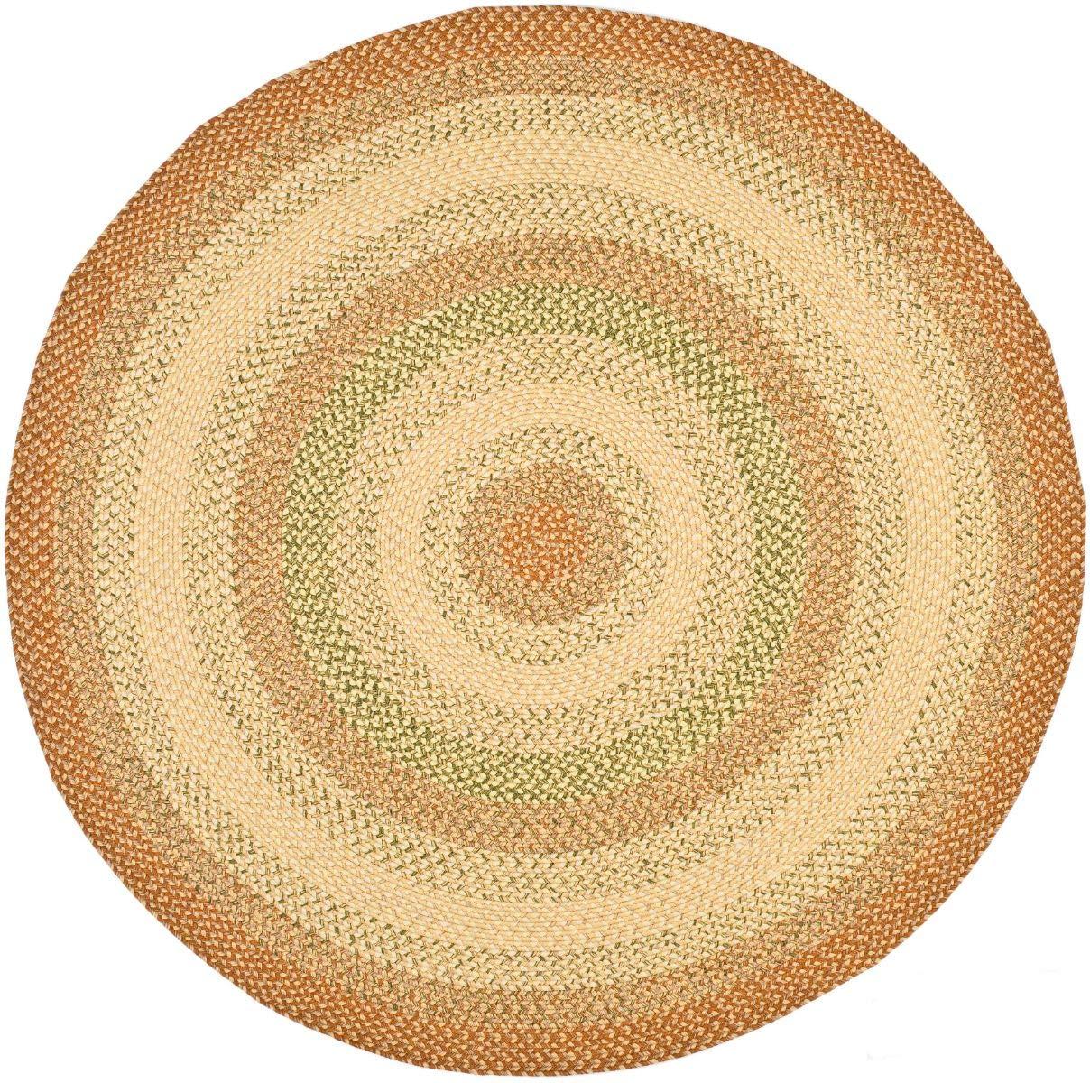 Braided BRD303 Hand Woven Area Rug - Rust/Multi - 5' round - Safavieh.
