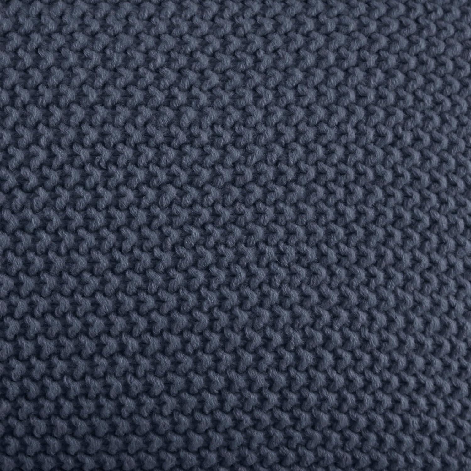20"x20" Oversize Bree Knit Square Throw Pillow Cover Indigo - Ink+Ivy: Hidden Zipper, Machine Washable