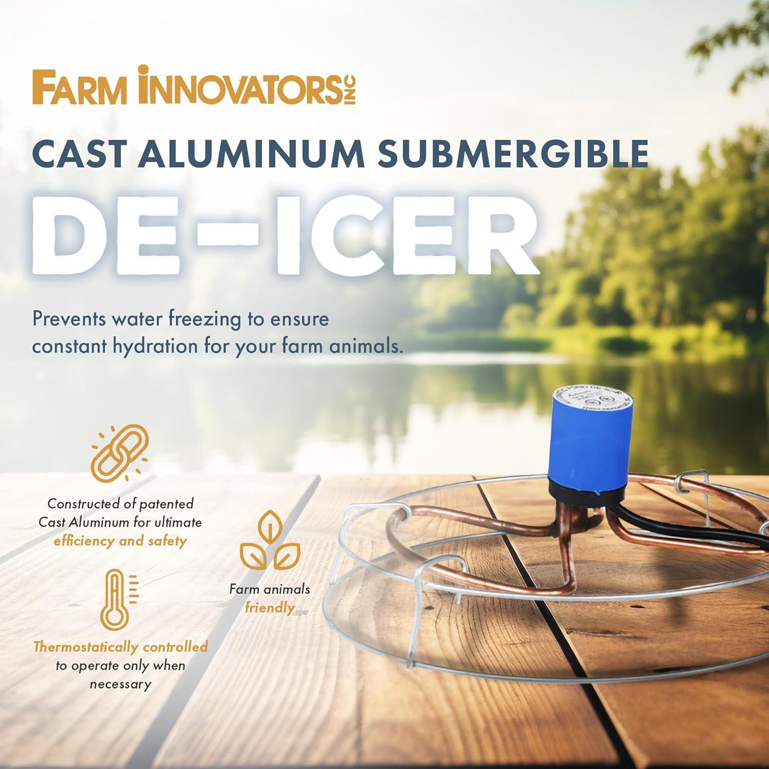 Farm Innovators H-429 1500 Watt Aluminum Submergible Water Tank Deicer