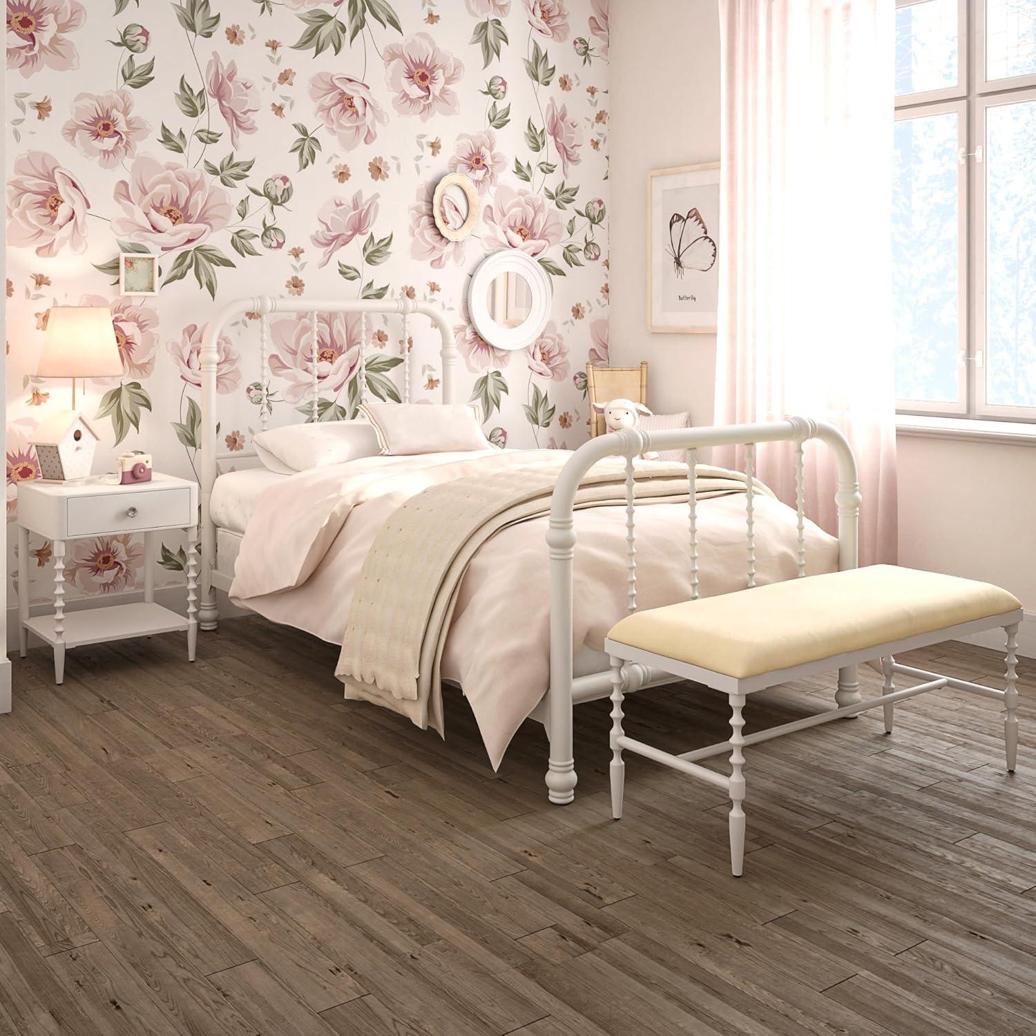 DHP Jenny Lind Metal Bed, White, Twin