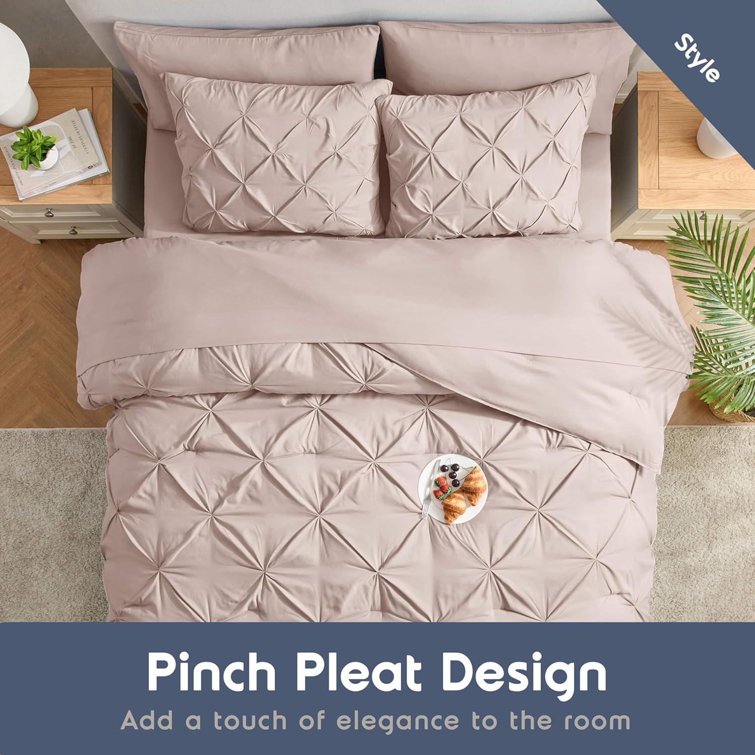 Nestl Bed in a Bag Pinch Pleat, 7 Piece Bedding Set