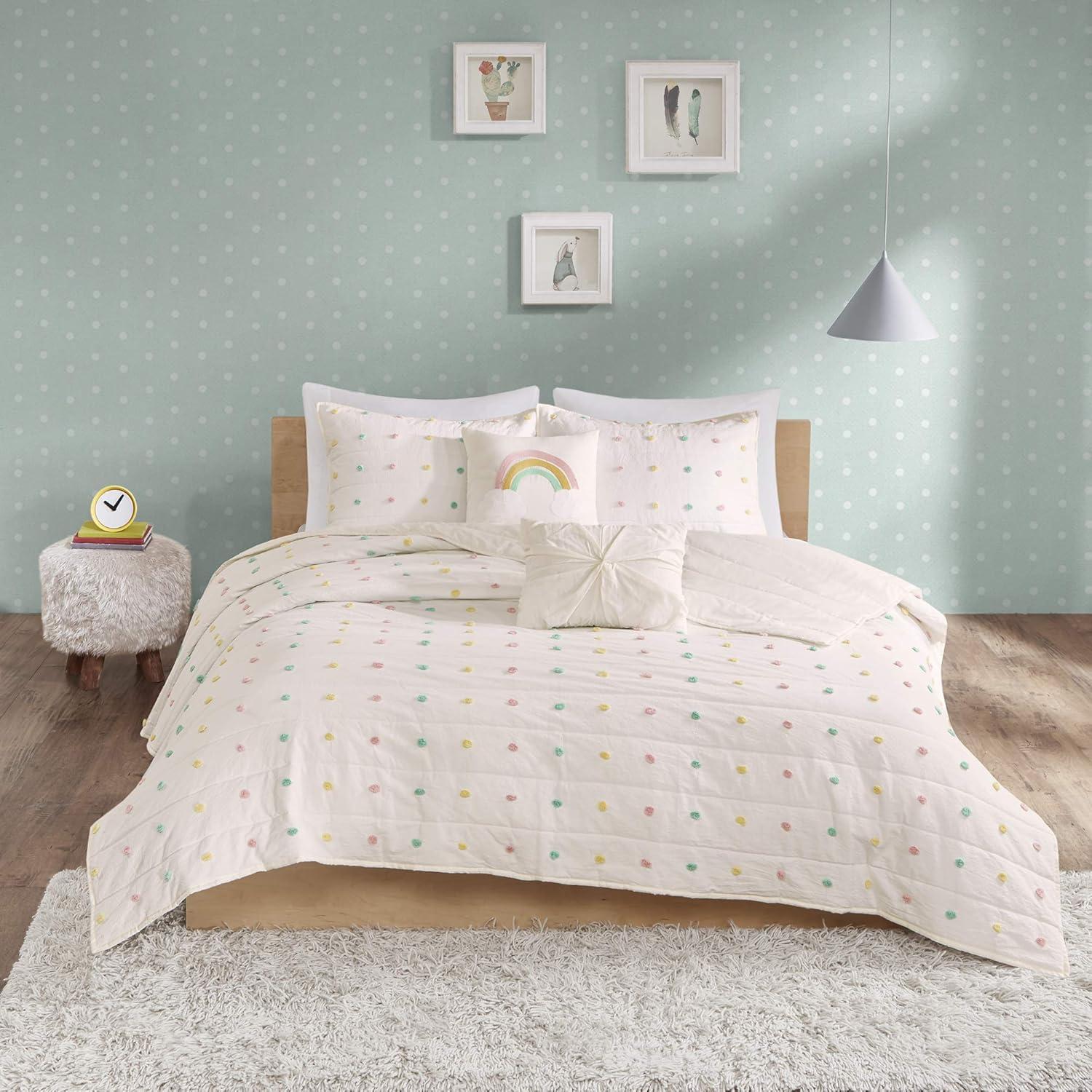 Kelsey Cotton Jacquard Pom Pom Kids' Quilt Set - Urban Habitat