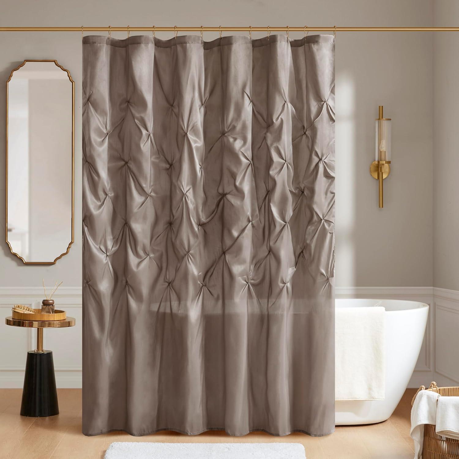 Madison Park Laurel Tufted Semi-Sheer Shower Curtain