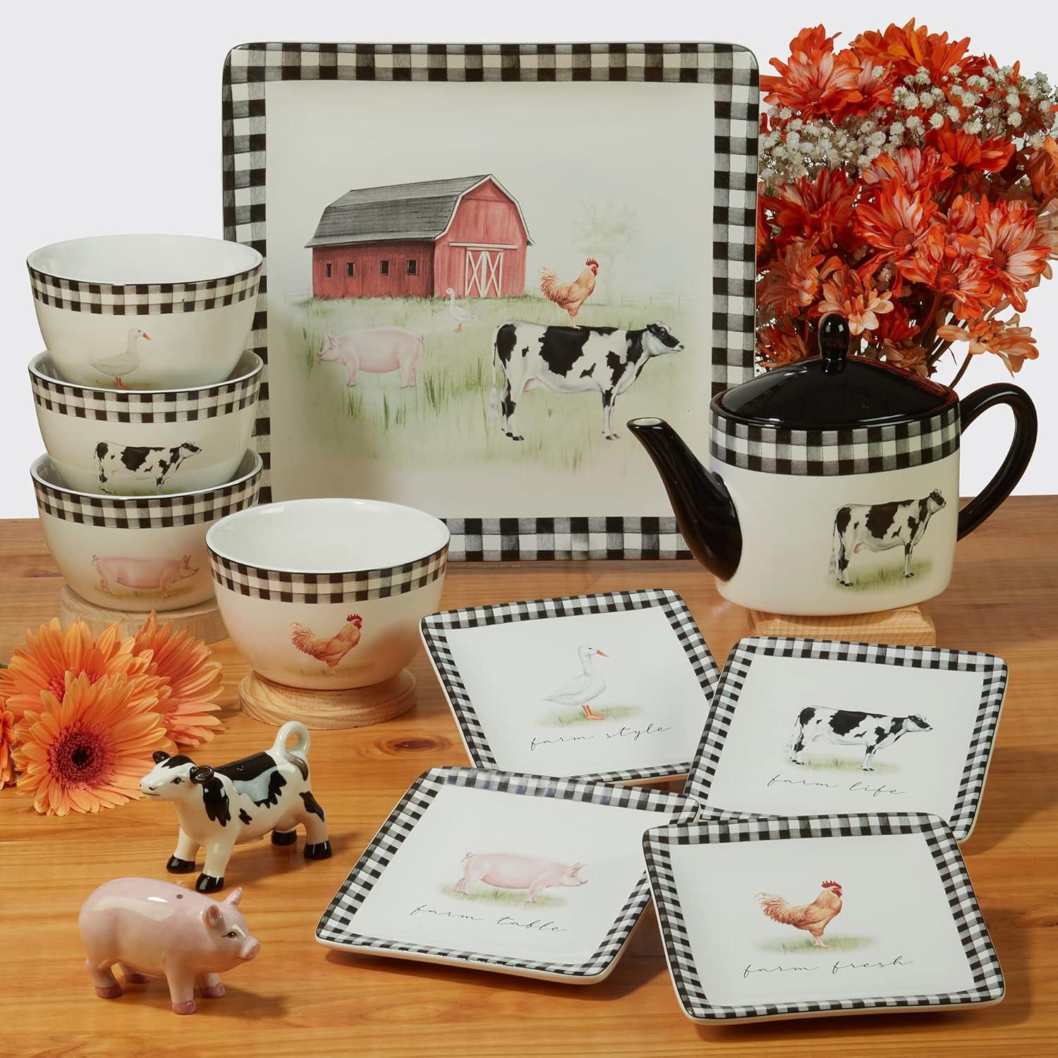 Certified International On The Farm Set Of 4  Dinner Plate