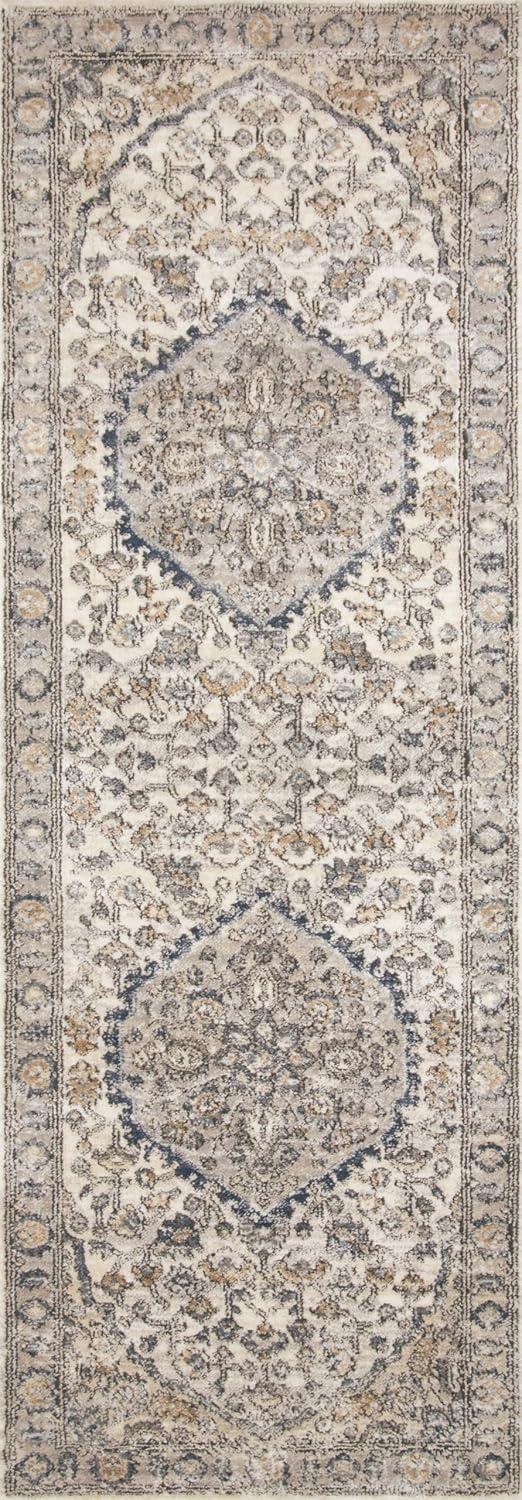 Teagan Natural and Light Grey Rectangular Synthetic Area Rug