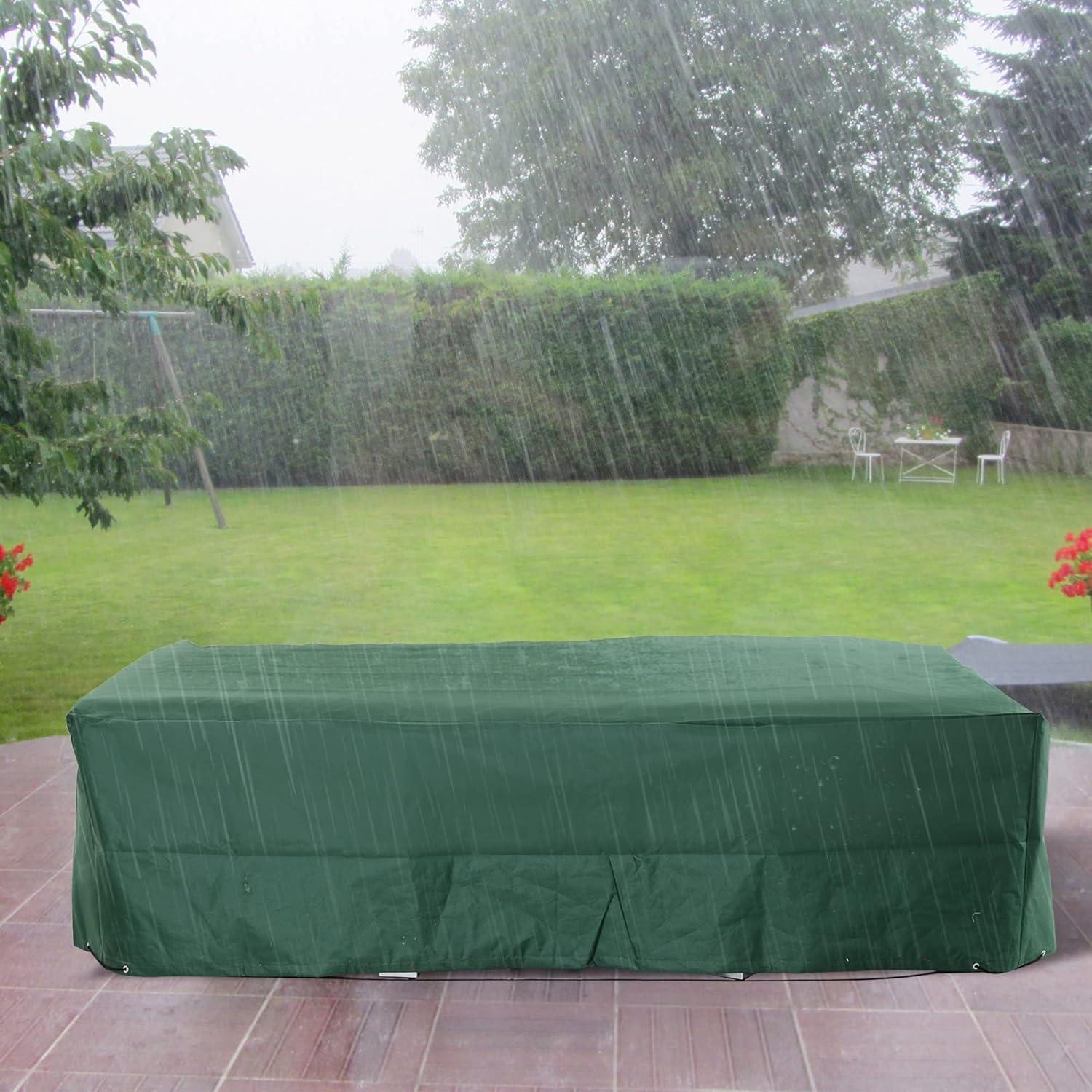 Outsunny 97" x 65" x 26" Heavy Duty Outdoor Sectional Sofa Cover, Waterproof Patio Furniture Cover for Weather Protection, Dark Green