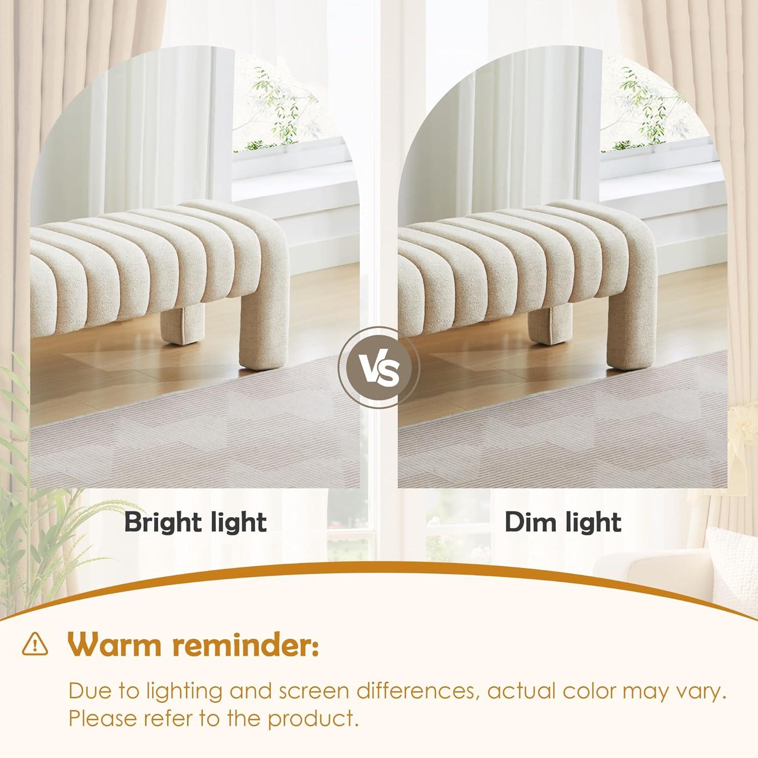 Oyan 43"or 63"W Channel Tufted Upholstered Bedroom Bench