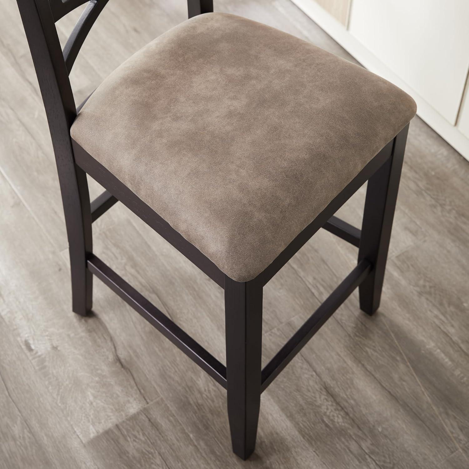 Leick Home Double Crossback Counter Stool in Black and Gray, Set of 2