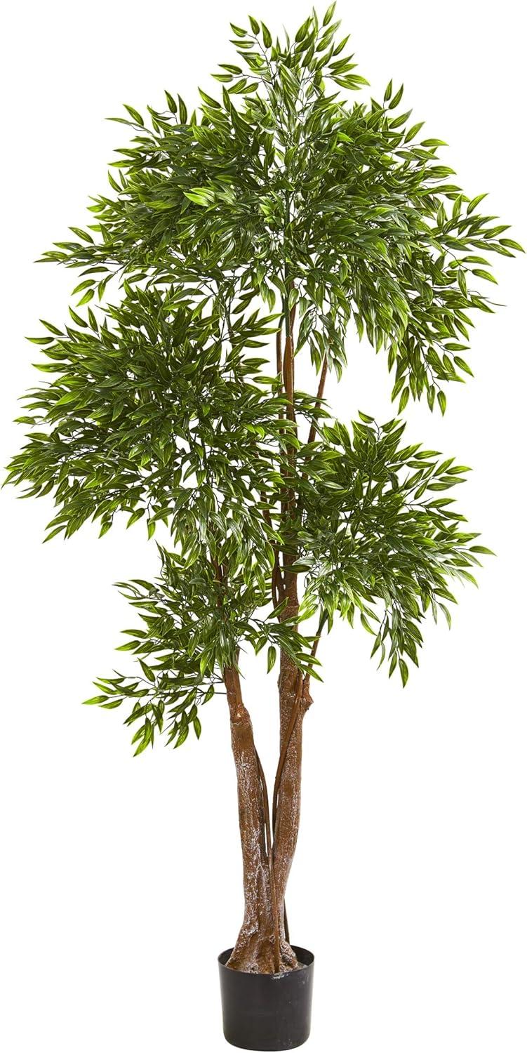 Nearly Natural 69” Ruscus Artificial Tree UV Resistant (Indoor/Outdoor)