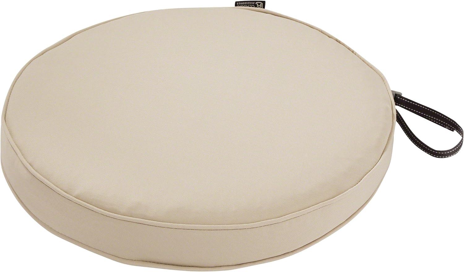 Classic Accessories Montlake FadeSafe Water-Resistant Patio Dining Seat Cushion, 18 x 2 inch, Antique Beige