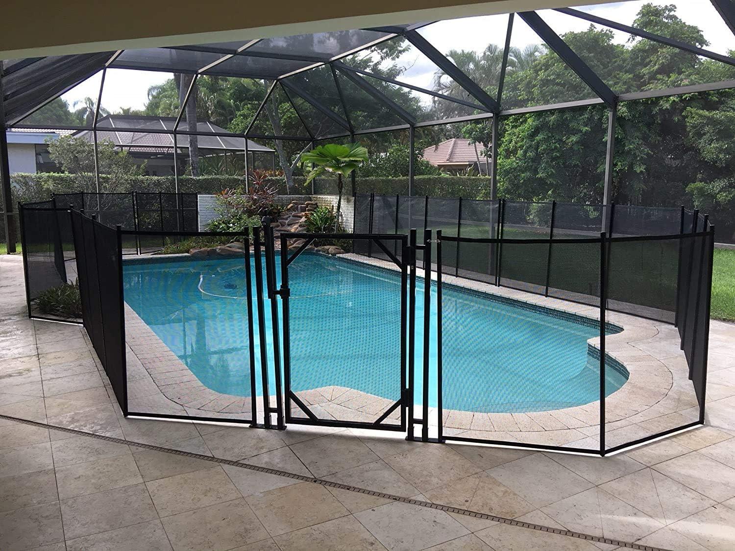 WaterWarden 5' x 30" Pool Safety Gate, Self-Closing, UL Certified to ASTM F2286 Safety Standard, Black