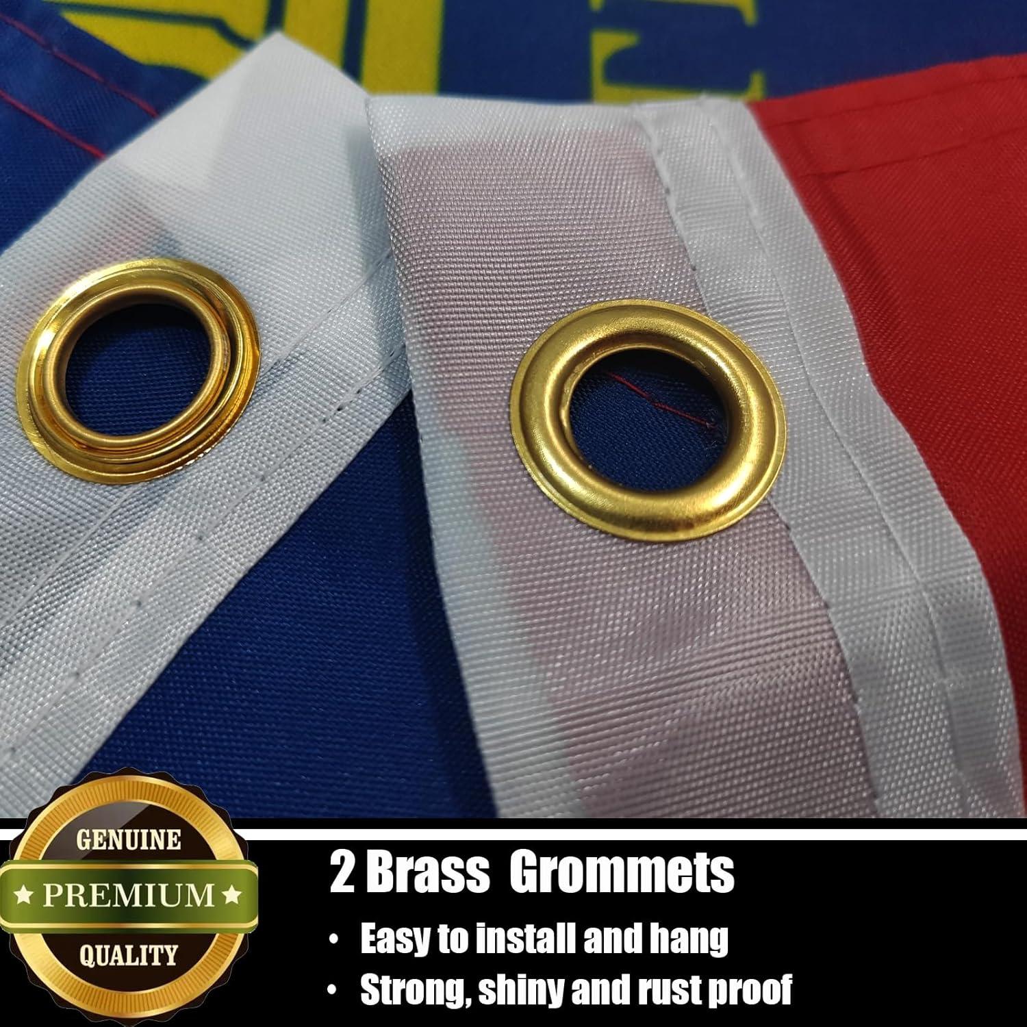 Georgia State Flag 3x5 ft, 3 Ply Polyester Double Sided GA Flag with Vibrant Print/4 Rows Hemming/Brass Grommets