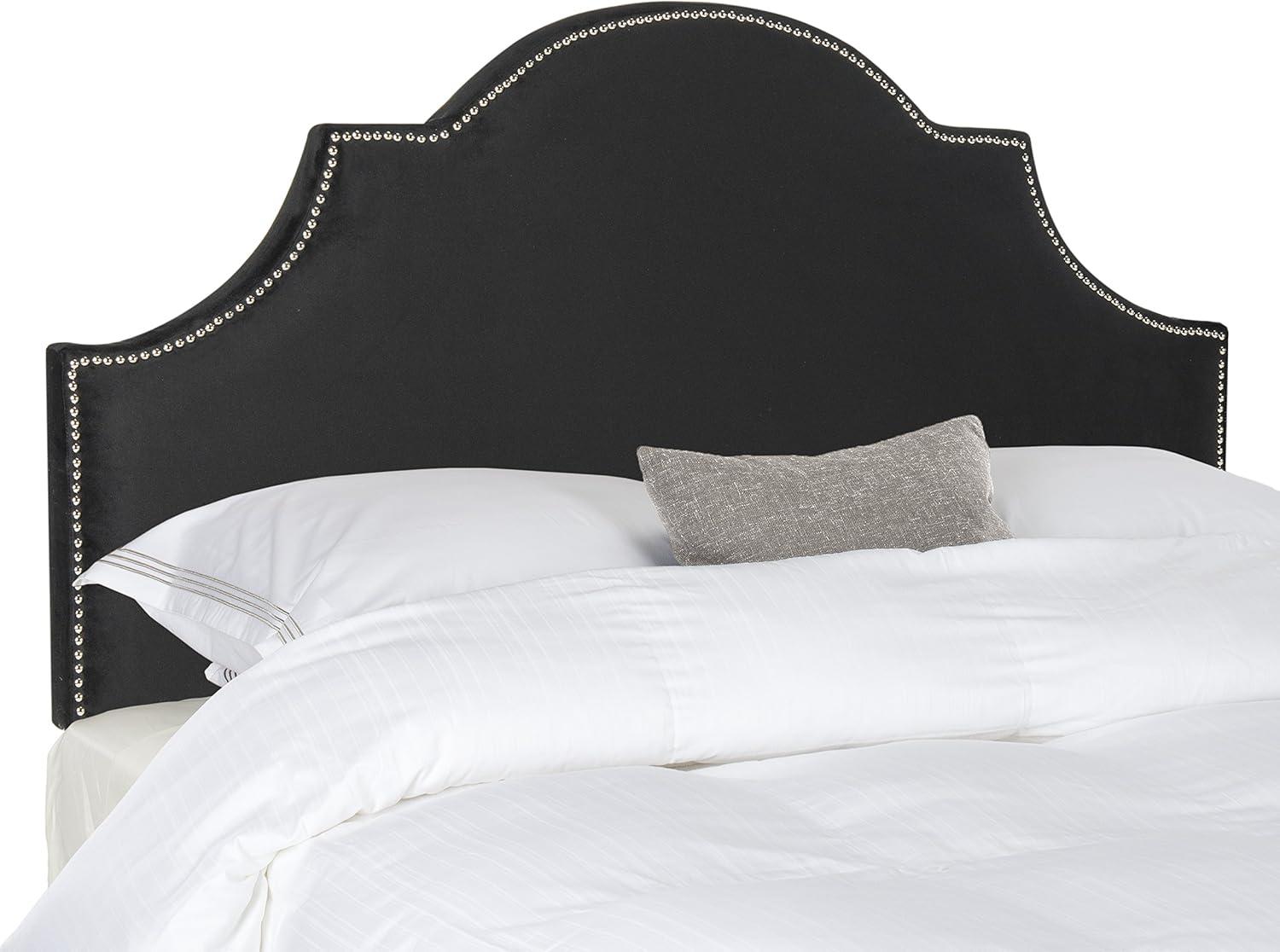 SAFAVIEH Hallmar Classic Elegant Upholstered Headboard, Full, Black Velvet