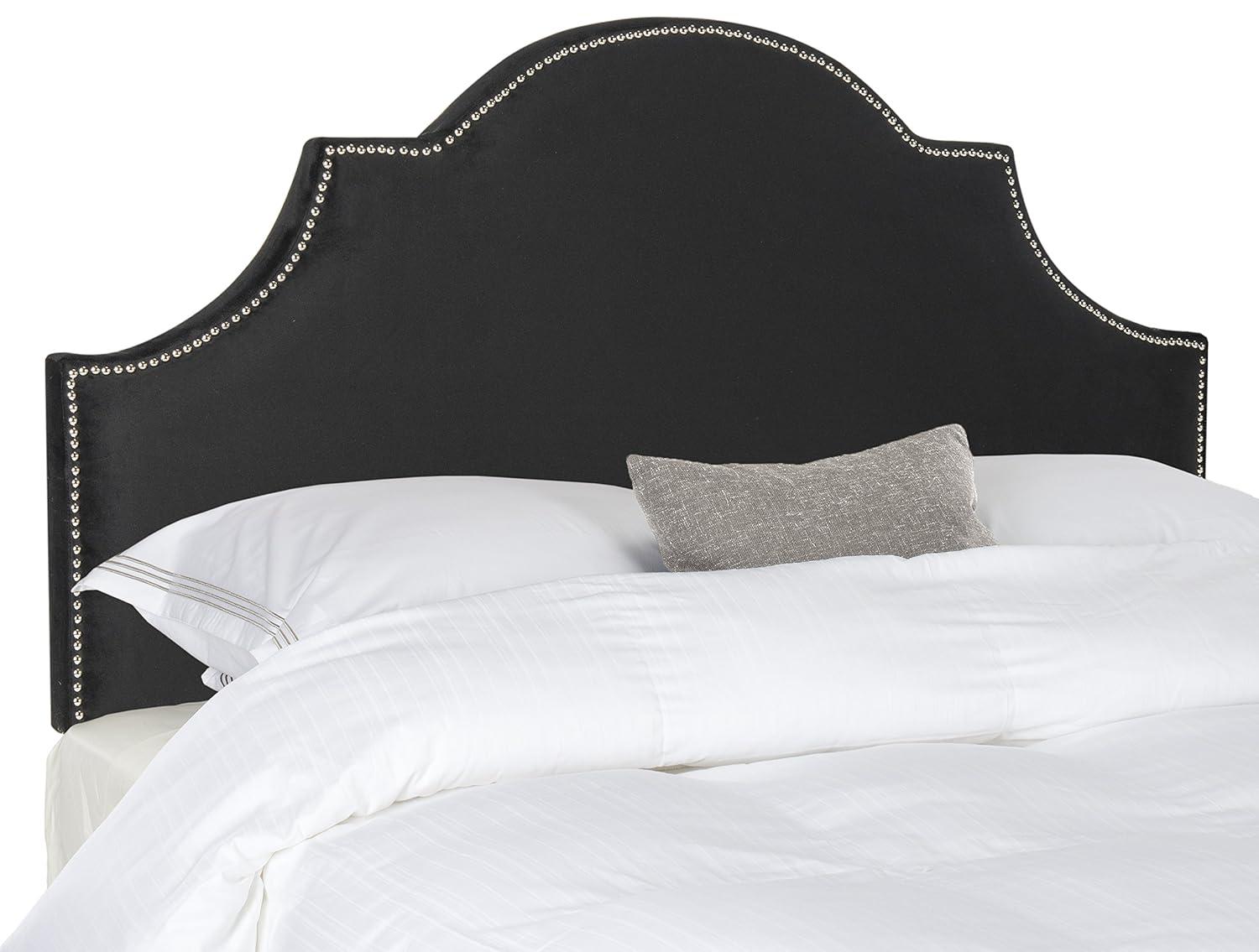 SAFAVIEH Hallmar Classic Elegant Upholstered Headboard, Full, Black Velvet