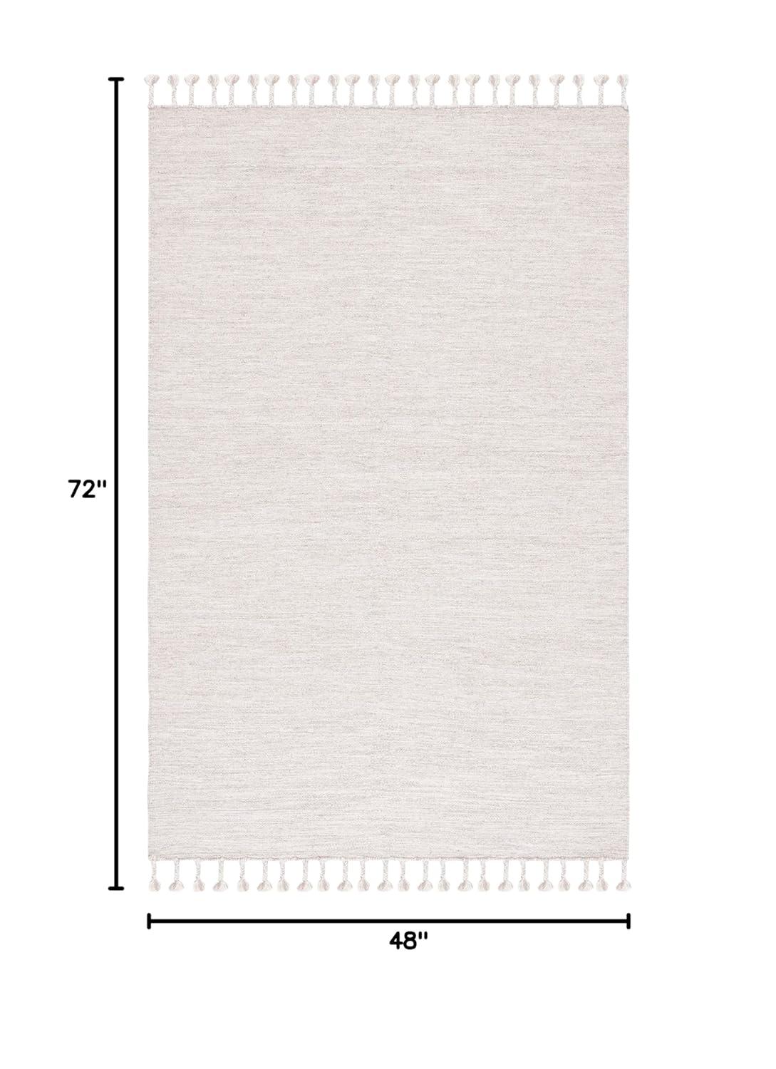 Dhurries DHU801 Hand Loomed Area Rug - Beige - 4'x6' - Safavieh.