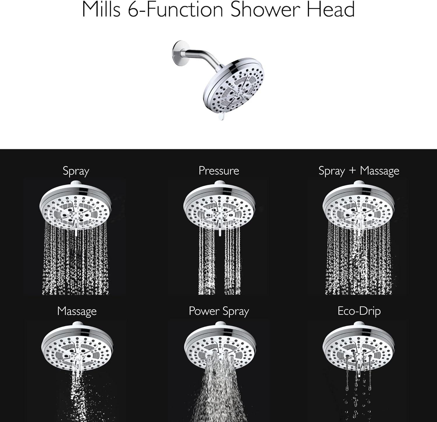 Mills Modern Standard Adjustable Shower Head