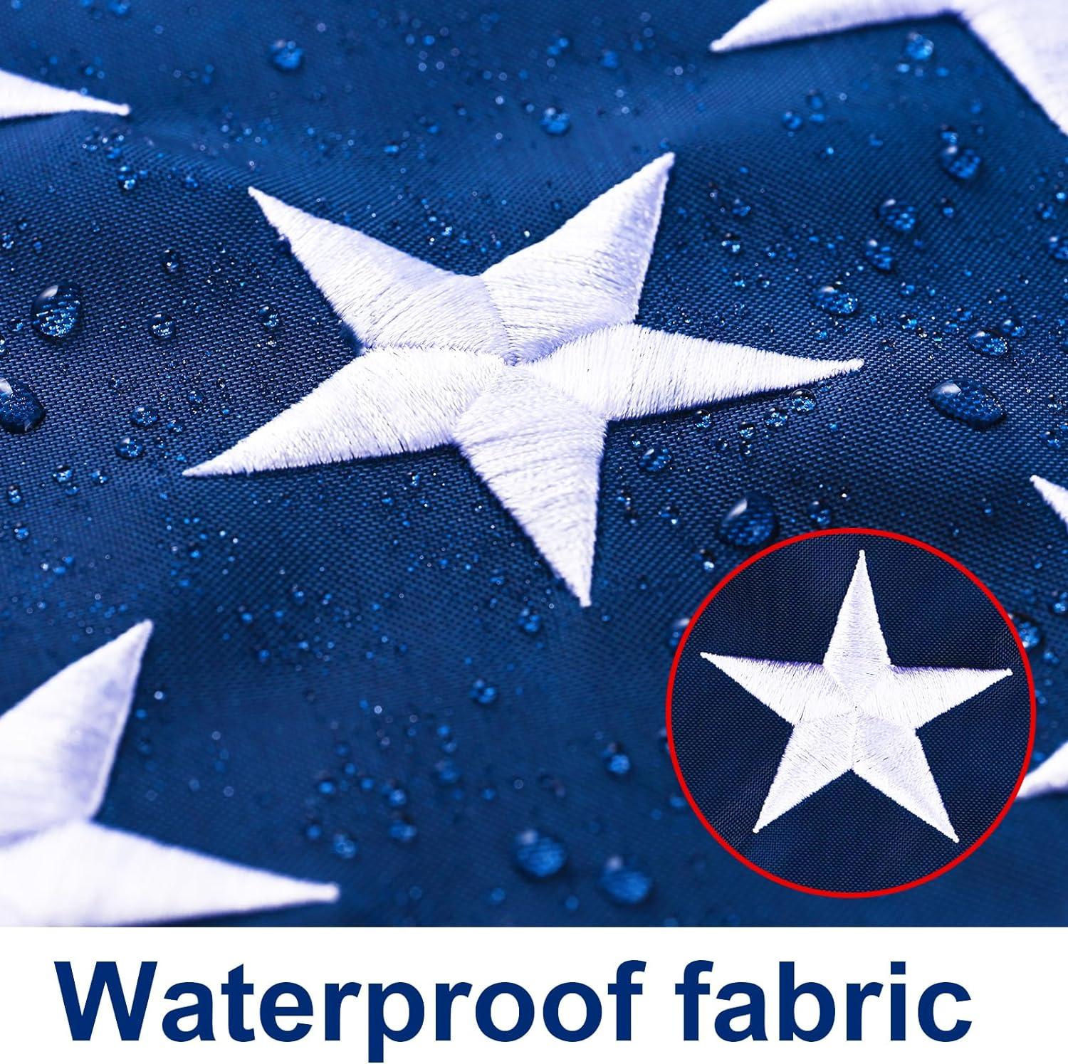 Heavy Duty 3x5 FT American Flag with Embroidered Stars