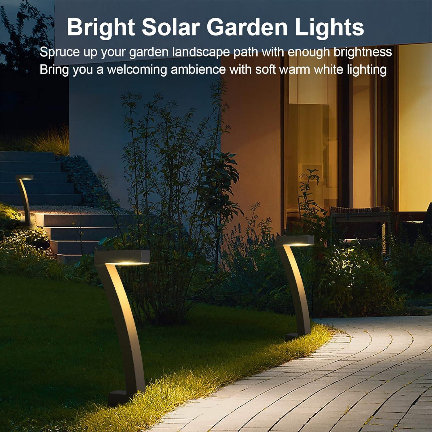 Matte Black LED Solar Pathway Lights, 6-Pack