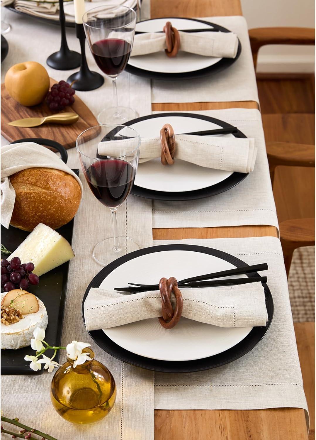 Solino Home 100% Pure Linen Hemstitch Placemats - Classic Hemstitch (Set of 4)