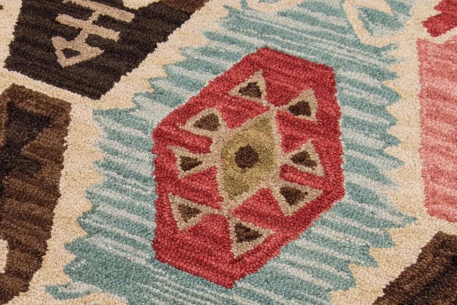 Momeni Rugs Tangier Collection, 100% Wool Hand Tufted Tip Sheared Transitional Area Rug, 7'6" x 9'6", Multicolor
