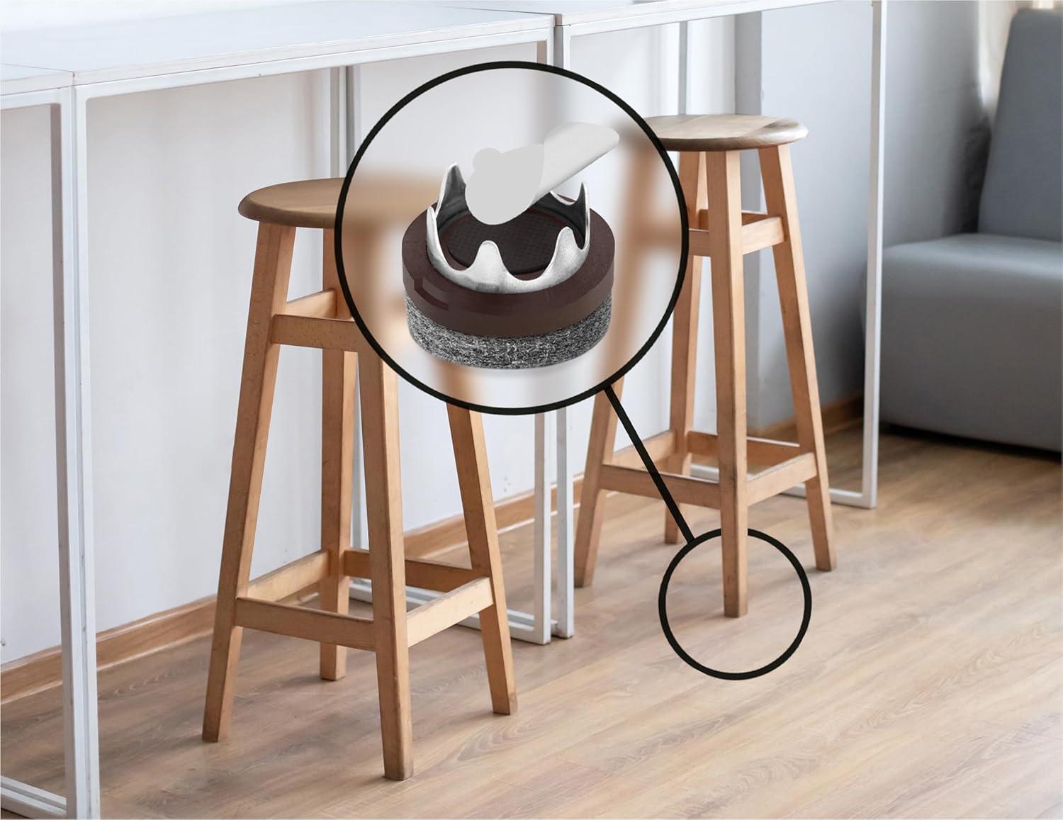 Slipstick Gorillafelt Cb257 Chair Leg Floor Protectors/Felt Glides (Set Of 16) Tap On Felt Furniture Pads Guaranteed To Stay On, 1 Inch Round Sliders (Set of 16)