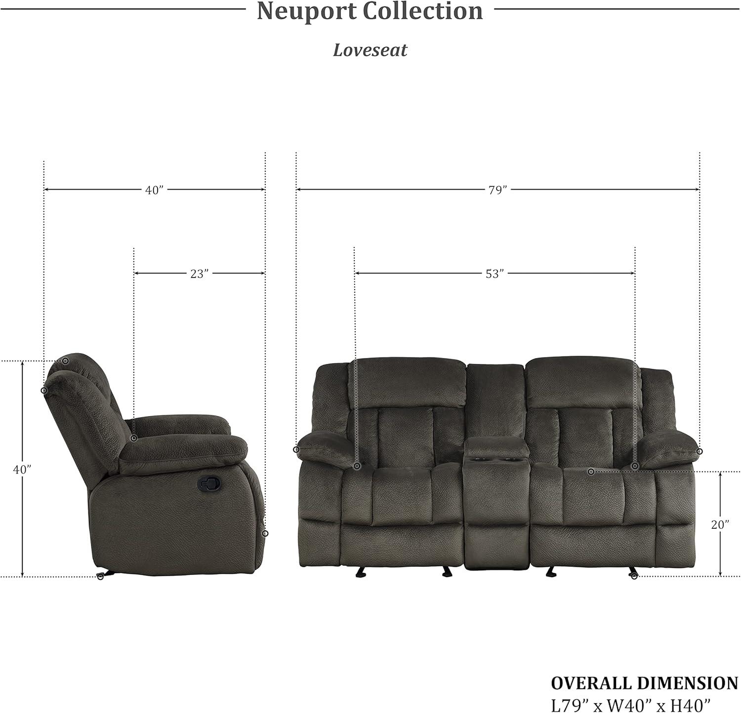 Chocolate Microfiber Reclining Loveseat with Cup Holder