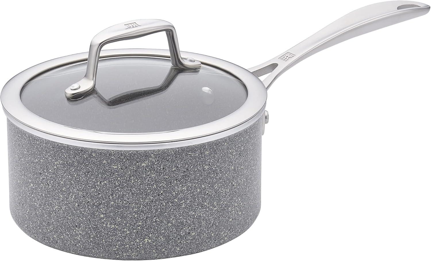 ZWILLING Vitale Gray Aluminum Nonstick Saucepan with Lid