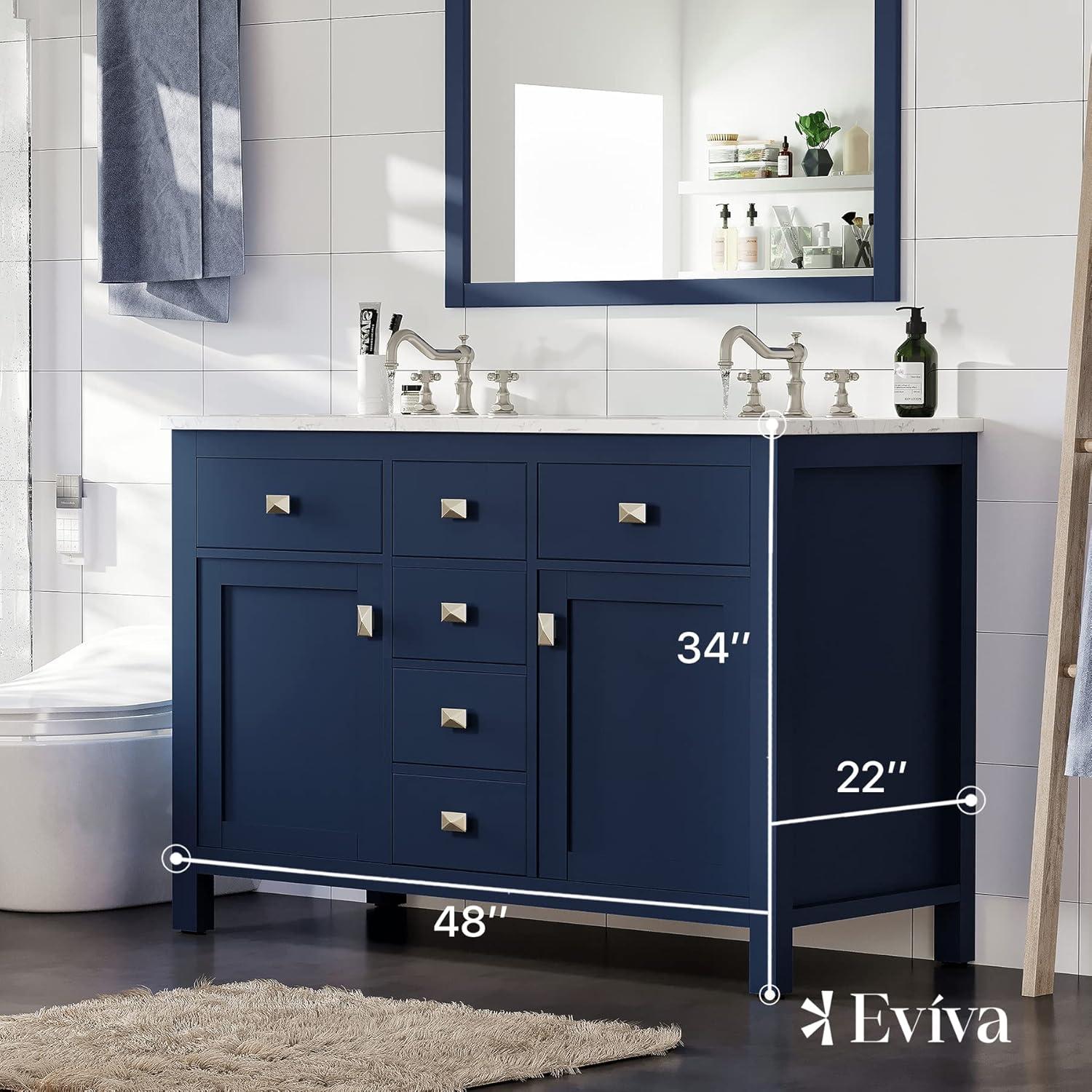 Lark Manor™ Odilion 60'' Double Bathroom Vanity with Engineered Top