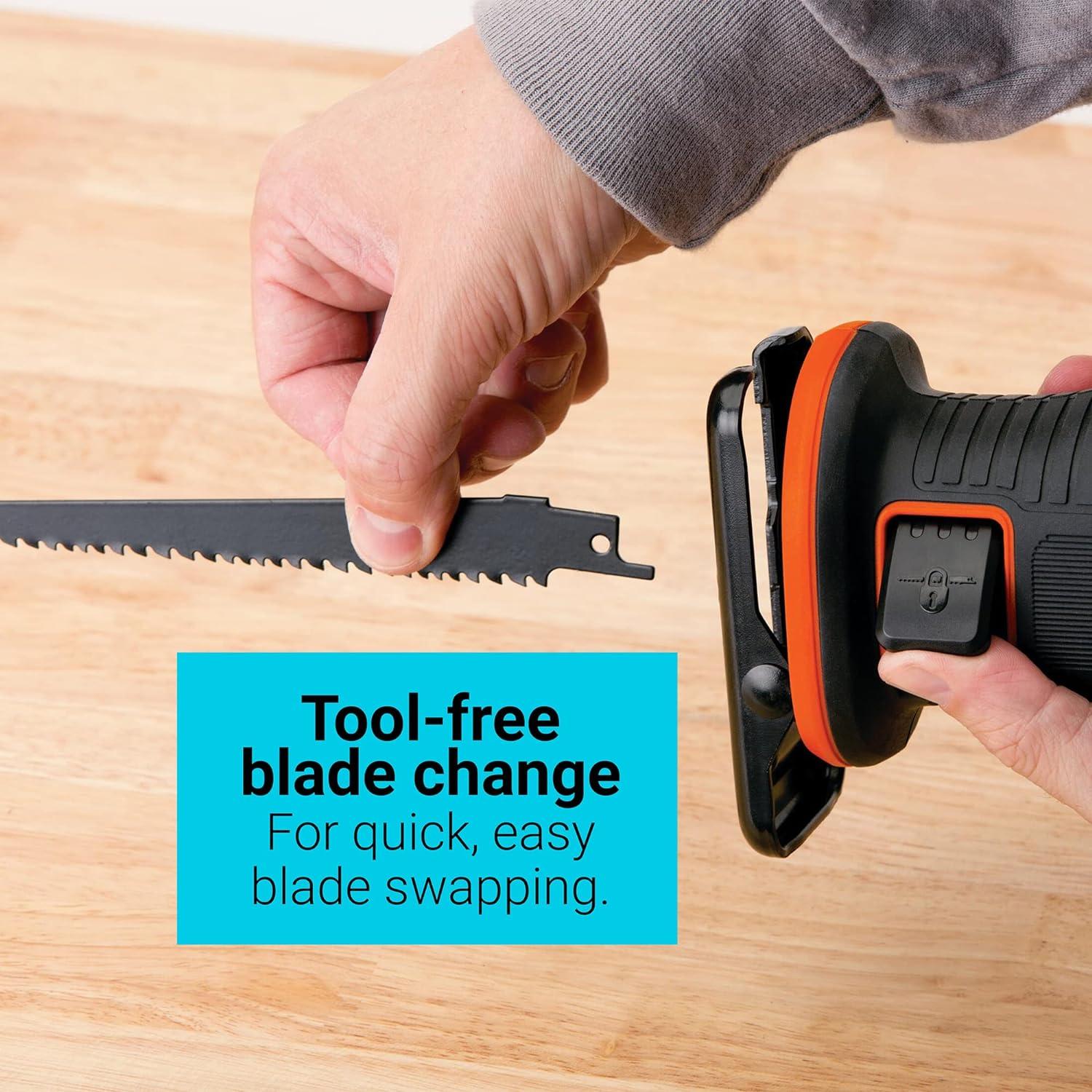BLACK+DECKER 20V MAX* Cordless POWERCONNECT 7/8 in. Reciprocating Saw (Tool Only), (BDCR20B)