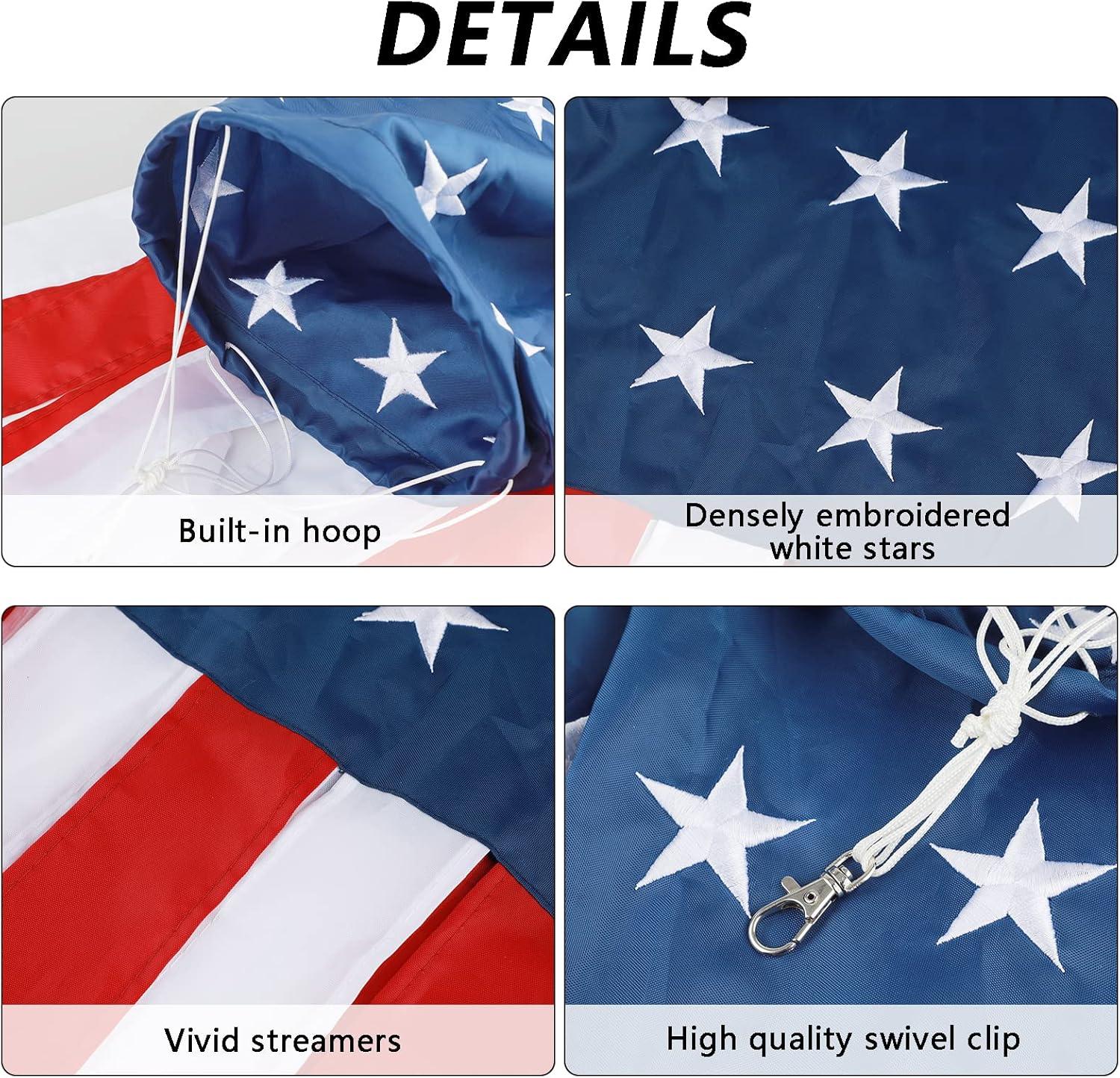 4th Of July Decorations,40 Inch American Windsock Heavy Duty,Patriotic Fourth Of July Outdoor Decor, American Flag USA Windsock With Embroidered Stars,Red White And Blue Decor For Memorial Day,Outside