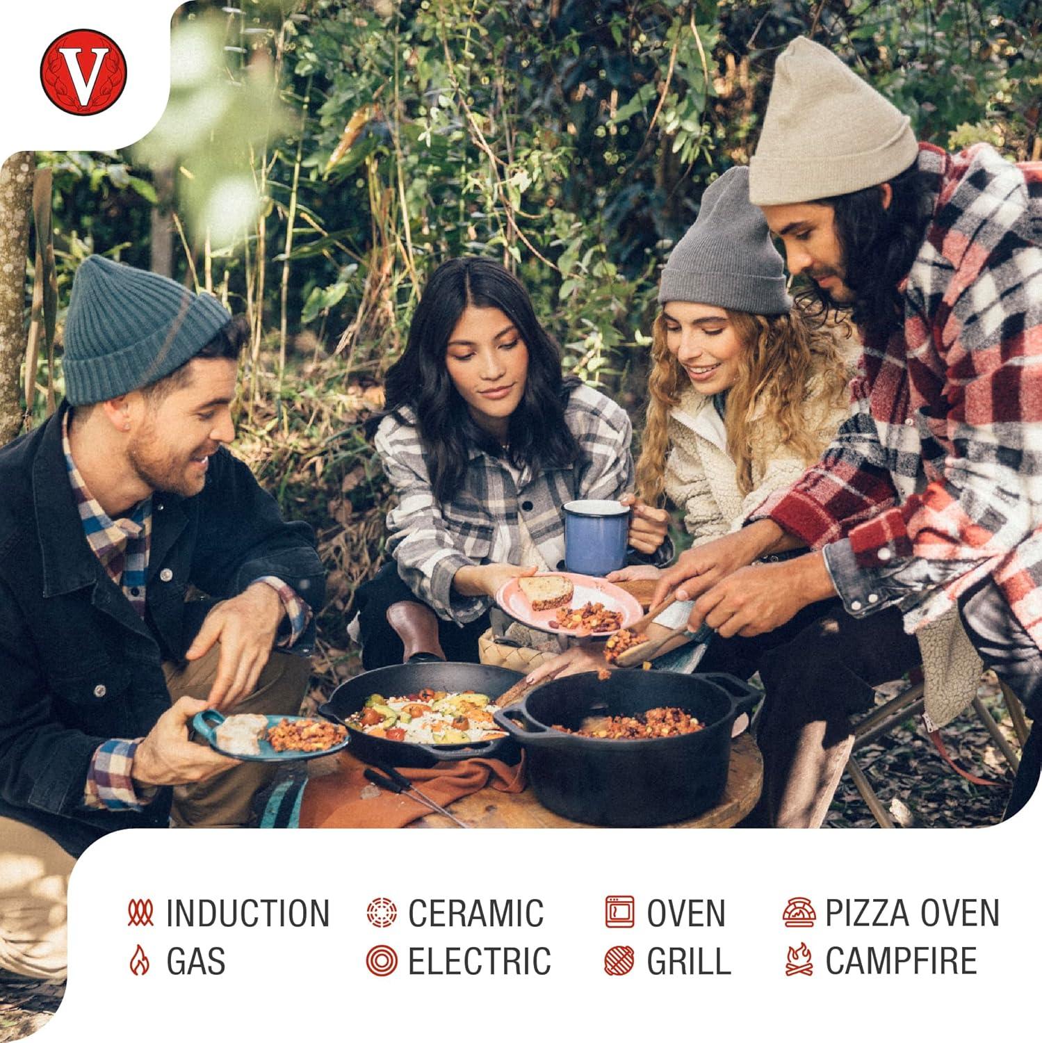 Victoria 10-Inch Cast Iron Skillet, Seasoned Cast Iron Frying Pan with Long Handle, Made in Colombia