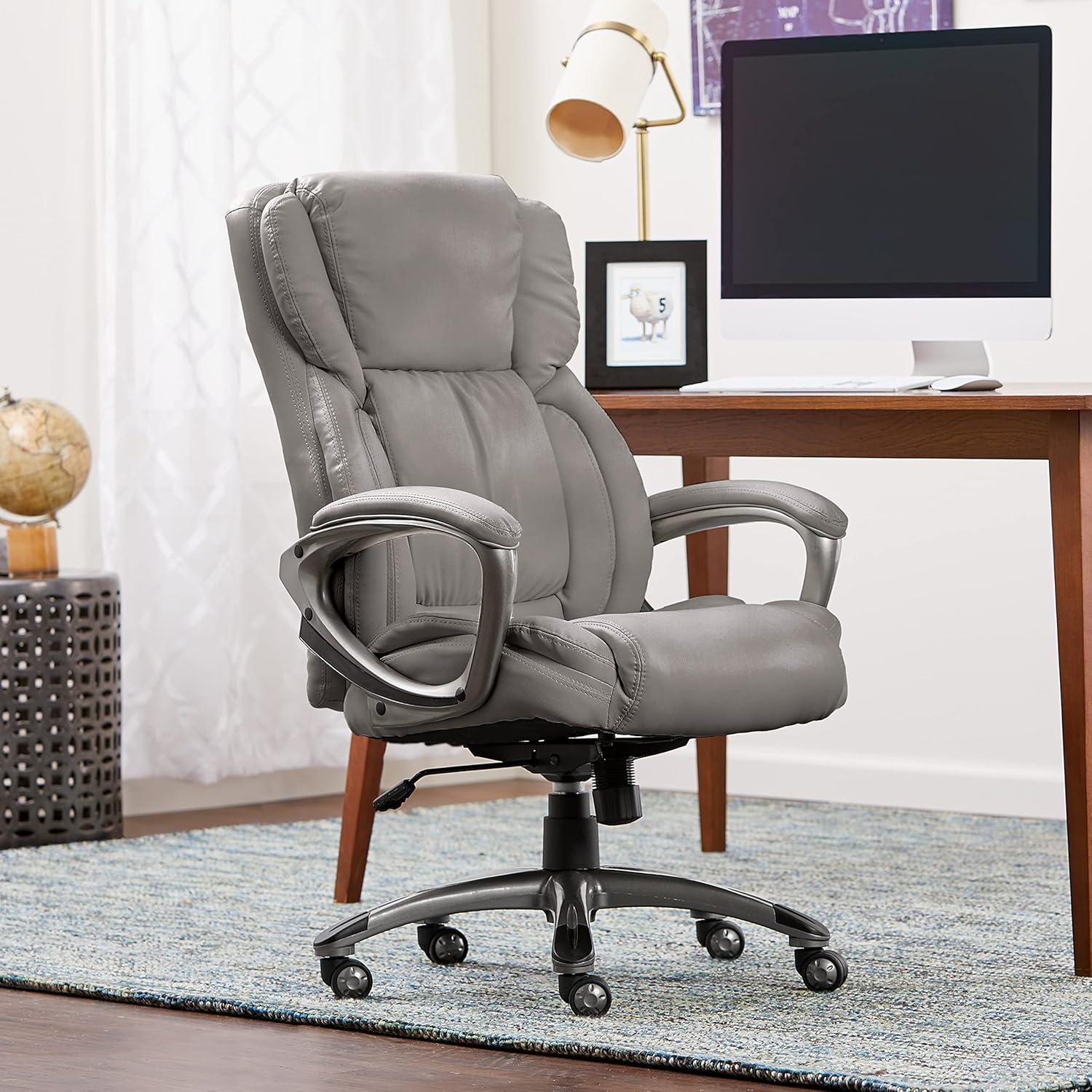 Harvard Gray High Back Leather Executive Swivel Chair