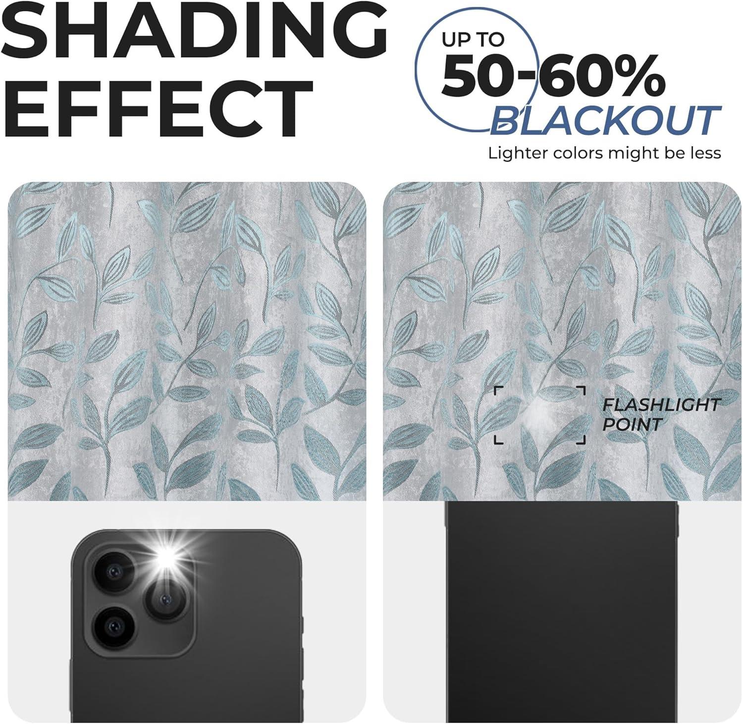 Superior Modern Bohemian Leaves Polyester Machine Washable Room Darkening Blackout Curtains by Superior (Set of 2)