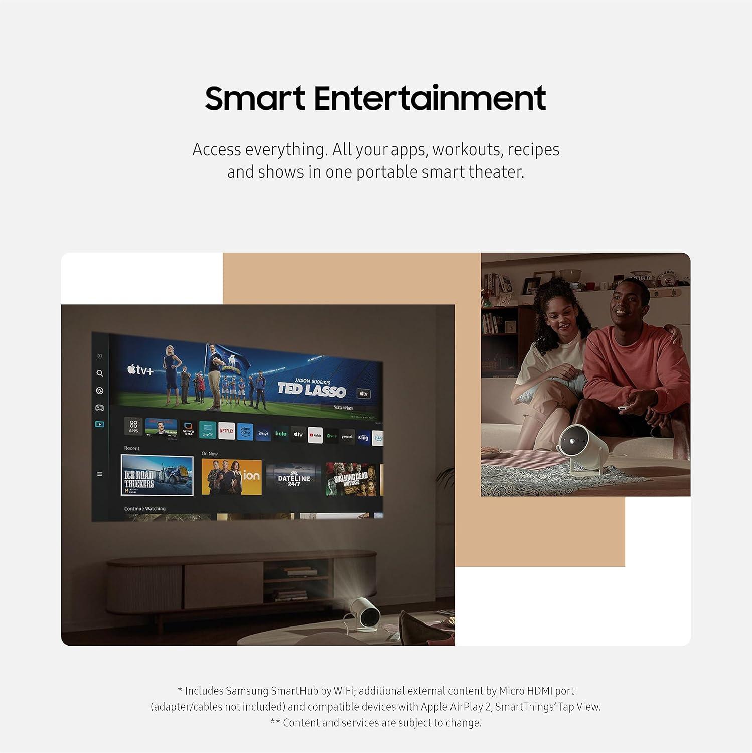 Samsung 30-100" The Freestyle 2nd Gen with Gaming Hub FHD HDR Smart Portable Projector (SP-LFF3CL)