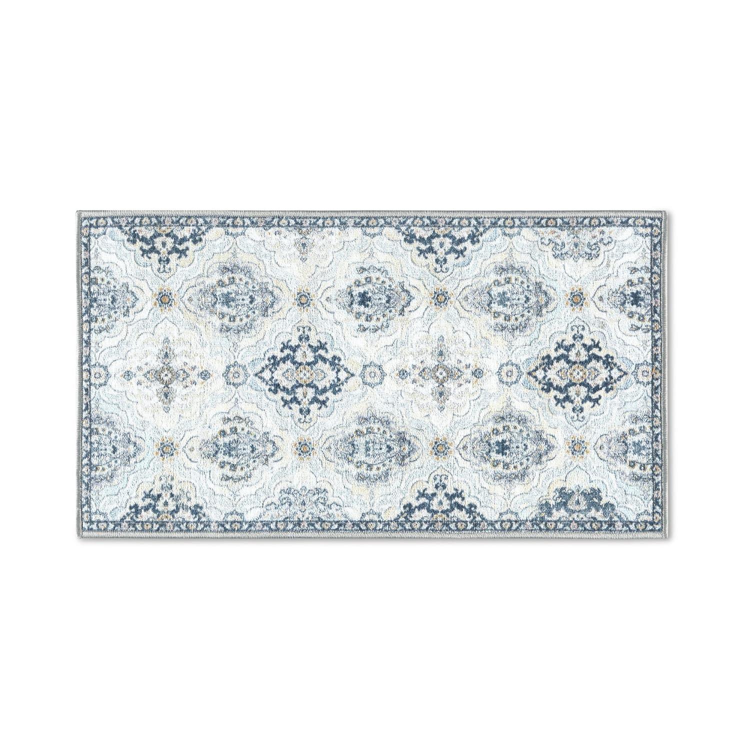 Town & Country Everyday Avani Medallion Everwash Washable Non-Slip Backing Area Rug Gray