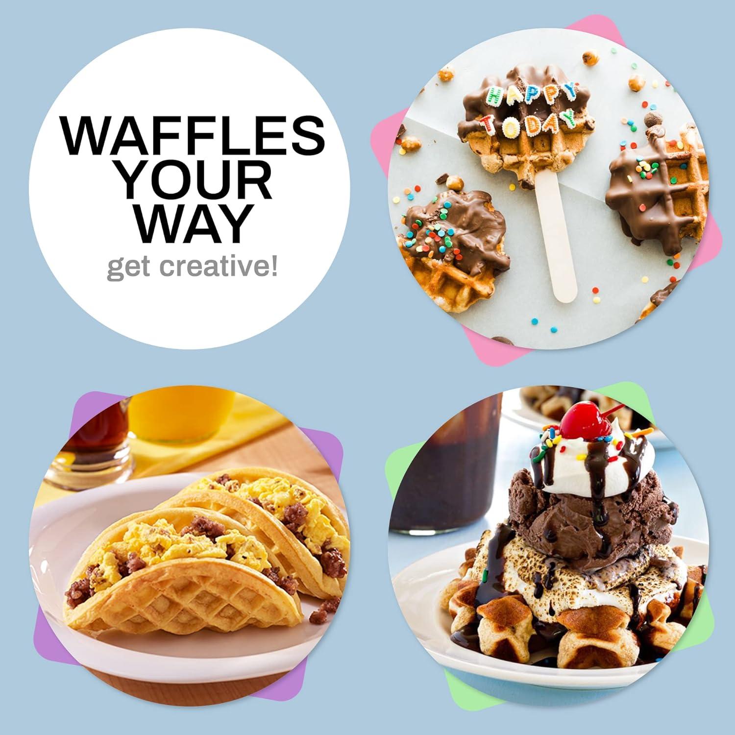 Elite Gourmet Mini Waffle Maker, Black