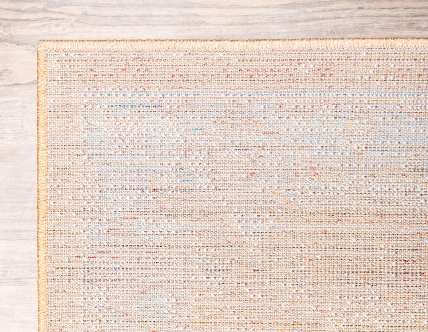 Unique Loom Williamsburg Brighton Rug Red/Beige 8' Square Border Bohemian Perfect For Dining Room Living Room Bed Room