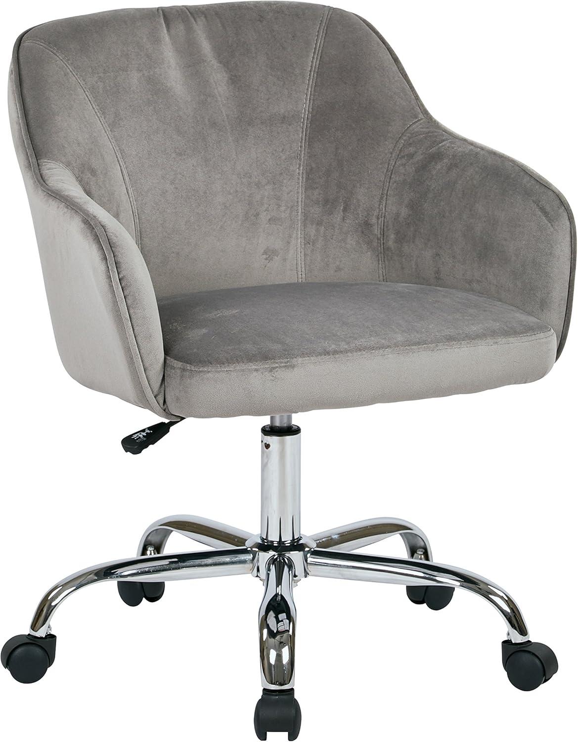 OSP Home Furnishings Bristol Task Chair with Charcoal Velvet Fabric