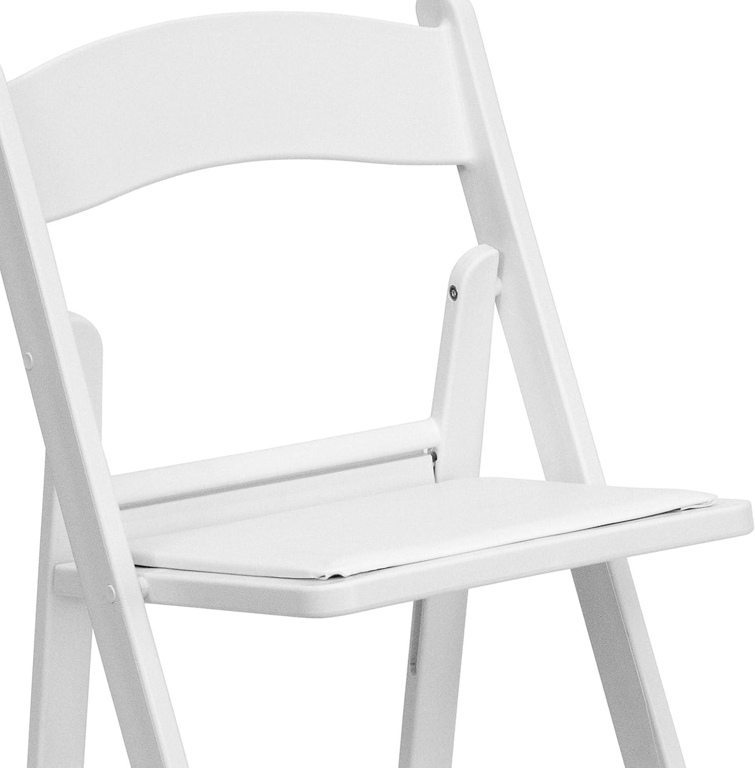 Emma and Oliver 2 Pack Wedding Party Event Resin Folding Chair with Vinyl Padded Seat