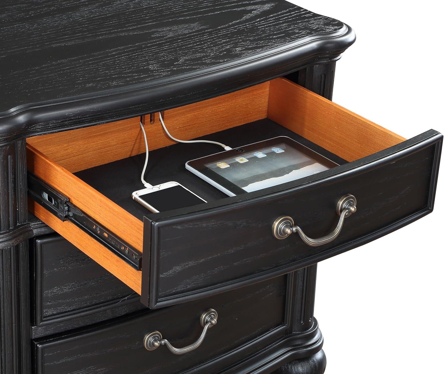 Coaster Celina Traditional 3-drawer Wood Nightstand Bedside Table Black