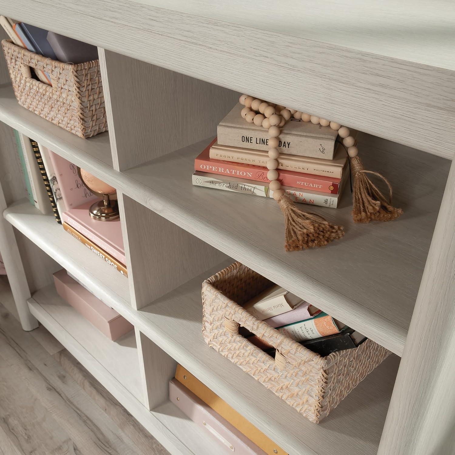 Adjustable Glacier Oak Cubby Storage Bookcase