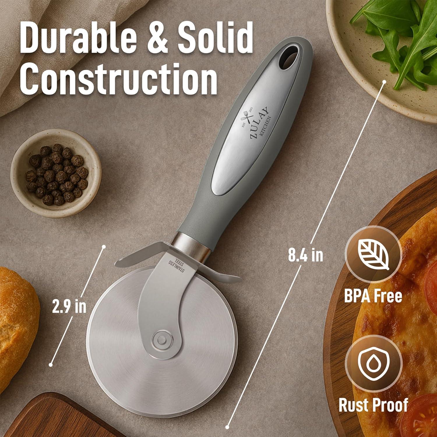 Zulay Kitchen Zulay Kitchen Pizza Cutter Wheel with Stainless Steel blade and guards Pizza Slicer Non-Slip Handle