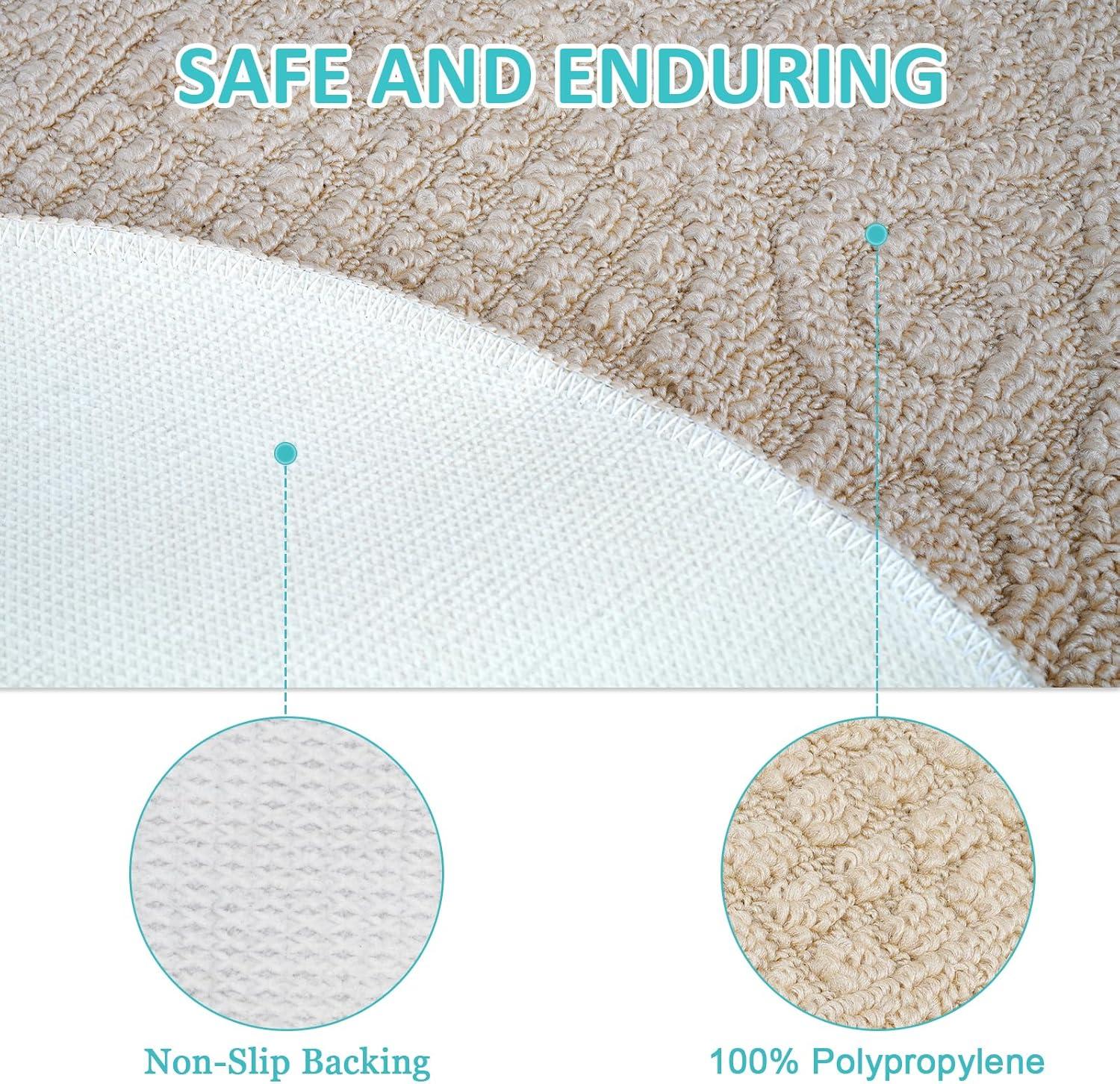 Half Round Non-Slip Kitchen Bedroom Toilet Doormat Floor Rug Mat Keeps Your Floors Clean Decorative Design (Large, Blue)